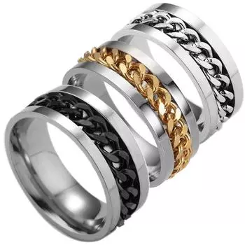 1 шт. Мужская мода из нержавеющей стали Holy Love Ring Boy Finger Accessory 6 чёрный