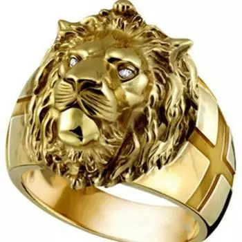 1 мужское модное позолоченное кольцо в стиле панк-рок, кольцо в стиле хип-хоп, роскошные украшения на палец 7 золотистый