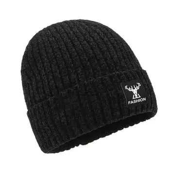 1 шт. Мужская зимняя шерстяная вязаная шапка для велоспорта на открытом воздухе для катания на лыжах плюс толстая бархатная шапка-бини