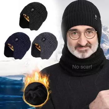 1 шт., мужская зимняя теплая шапка для защиты ушей для людей среднего и пожилого возраста, утолщенная вязаная шерстяная шапка для пожилых людей