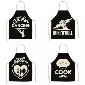 1 шт., мужские и женские кухонные фартуки с надписью, льняной фартук, домашний фартук, фартук для домашней кухни, фартук для уборки общественного питания, оптовая продажа 47X38CM