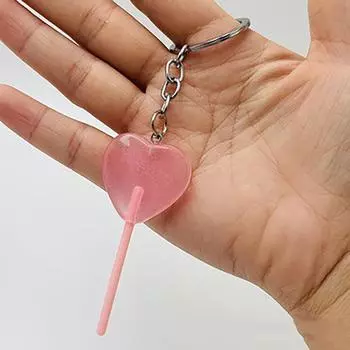1 шт. Мужские и женские подвески для сумок Diy Детские украшения Подарки Милый брелок из смолы Love Lollipop Mini 3D Simulation Food Key Rings оранжевый