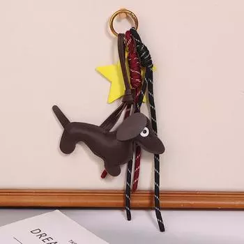 1 шт. мужские и женские подвески винтажные коричневые осенние и зимние кожаные колбаски собака шоколад для мобильного телефона сумки брелок