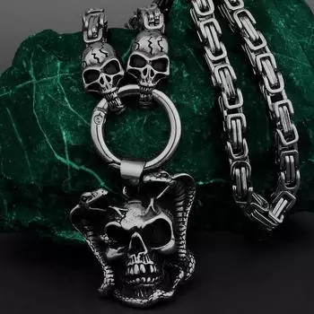 1 шт. Мужские ожерелья в стиле ретро в готическом стиле, подвески с черепами, призраки, велосипеды в стиле хип-хоп, ювелирные изделия в стиле панк, мужские ювелирные подарки, украшения для мужчин и женщин 60cm серебряный