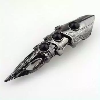 1 шт. Мужское модное кольцо в стиле панк-рок, длинное кольцо с черепом животного Adjustable Opening