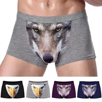 1 шт., мужское нижнее белье, хлопковое, мягкое и удобное нижнее белье-боксеры, мультяшное 3D нижнее белье, сумка для пениса, мужское нижнее белье, забавные шорты-боксеры XL
