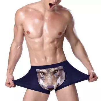 1 шт. Мужское нижнее белье из хлопка, мягкое и удобное нижнее белье, боксеры 3D, сумка для пениса, мужское нижнее белье, забавные шорты-боксеры L