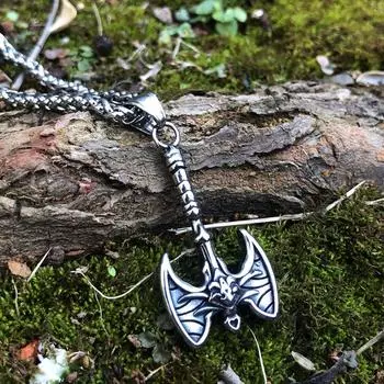 1 шт., мужское винтажное ожерелье с двойной ручкой викингов, ювелирное изделие, подарок серебряный