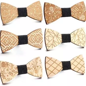 1 шт. мужской галстук-бабочка, модный, ручной работы, деревянный аксессуар для одежды, свадебный аксессуар, классический бант, выгравированный на вечеринке, подарок для джентльмена