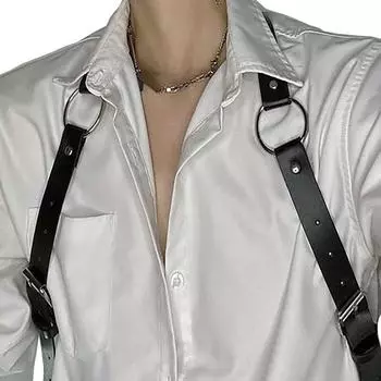 1 шт. Мужской сексуальный жилет с заклепками, модный жилет для тела человека, регулируемый ремень из искусственной кожи, повседневная одежда, ежедневные путешествия one size
