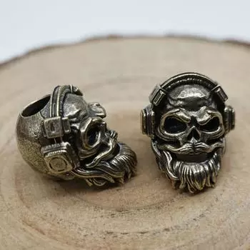 1 шт. Музыкальный эксперт Череп латунный нож бусины на открытом воздухе EDC инструмент DIY Paracord шнурок брелок подвески плетеные веревки браслеты аксессуары латунный