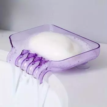 1 шт., мыльница для слива водопада, мыльница с дизайном присоски, креативный однотонный держатель для мыла для дома и ванной комнаты, мыльница, аксессуары для ванной комнаты фиолетовый