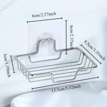1 шт. Мыльница, настенная, из нержавеющей стали, не требует сверления, полка для хранения, аксессуары для ТУАЛЕТА и ванной комнаты