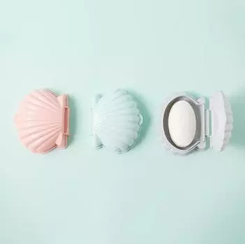 1 шт., мыльница в форме натуральной ракушки с крышкой, сливной, нескользящий держатель для мыла, мыльница, PP, пластиковые аксессуары для кухни и ванной комнаты