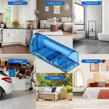 1 шт. Мышеловки, гуманные мышеловки, легко устанавливаются, ловец мышей, быстрый, эффективный, многоразовый и безопасный для семей и домашних животных синий