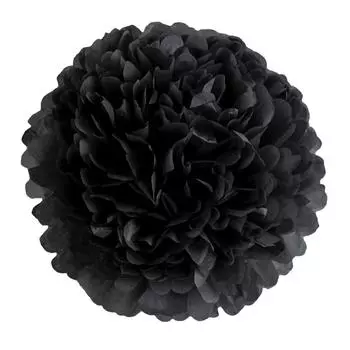 1 шт. Набор 7,8-дюймовых черных бумажных подвесных цветов для вечеринки по случаю дня рождения, бумажные шары с помпонами, бумажные шары с помпонами 7.8 inch