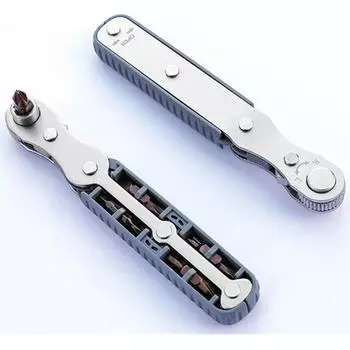 1 шт. Набор инструментов 8 в 1, двухсторонняя многофункциональная отвертка с храповым механизмом, регулируемое направление, прямой угол, ручной инструмент, маленький, удобный