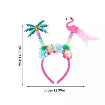 1 шт. набор повязок на голову для гавайской вечеринки включает в себя головной убор в виде пальмы, блестящие аксессуары для вечеринки в виде фламинго, повязка на голову в виде ананаса