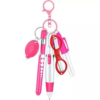 1 шт. Набор ручек для медсестры, фонарик, складные ножницы, шариковая ручка, брелок, набор из 6 предметов, подарок на День медсестры