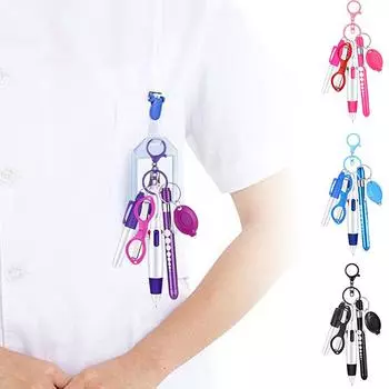 1 шт. Набор ручек для медсестры, фонарик, складные ножницы, шариковая ручка, брелок, набор из 6 предметов, подарок на День медсестры