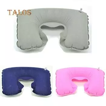 1 шт. надувная воздушная подушка для путешествий, подушка для шеи, U-образная, для полета в самолете, портативная, функциональная серый
