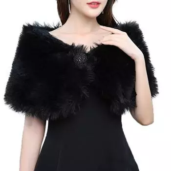 1 шт. накидка плюшевая шаль шаль невесты накидка из лисьего меха свадебная шаль свадебное платье искусственный мех свадебная шаль
