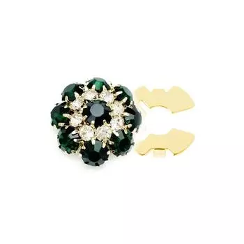 1 шт. Накладка на пуговицу, застежки, европейские накладки на пуговицы со стразами, модные блузки, аксессуары, накладка на пуговицу с медным цветком, сверкающая для женщин 17.5mm