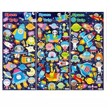 1 шт. Наклейка для космического путешествия, мультяшные животные, наклейки для путешествий, наклейки для детских подарков, дневников, украшений