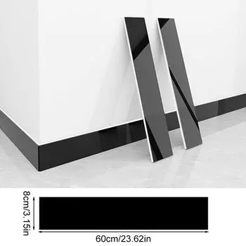1 шт. Наклейка-линия для стеновых панелей, Сильный клей, Самоклеящиеся обои для плинтуса, Домашний декор, Водонепроницаемый ПВХ, Самоклеящийся, Имитация мрамора 8cmX60cm