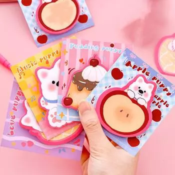 1 шт. наклейка милый кавайный дофаминовый пес липкие заметки блокнот блокноты офис школьные принадлежности канцелярские принадлежности