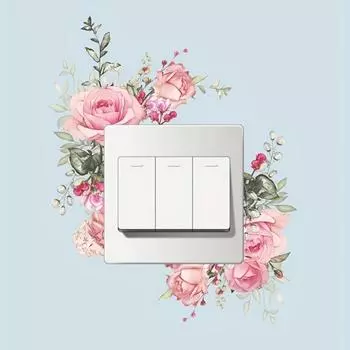 1 шт. Наклейка на розетку с цветочным узором, самоклеящаяся наклейка на выключатель для домашнего декора, настенный декор KG313