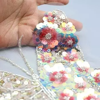 1 шт., наклейка на ткань с бусинами для ногтей, украшение на платье, наклейка на ткань с блестками, швейные вышитые наклейки на ткань, аксессуары для одежды