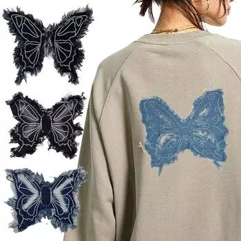 1 шт. наклейка на ткань швейные заплатки для ремонта кисточка джинсовая одежда бабочка вышивка на одежде утюг на ткани вышивка своими руками