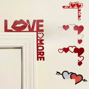 1 шт., наклейка на уголок двери ко Дню святого Валентина, универсальная самоклеящаяся, в форме сердца в стиле ретро для гостиной 20CM