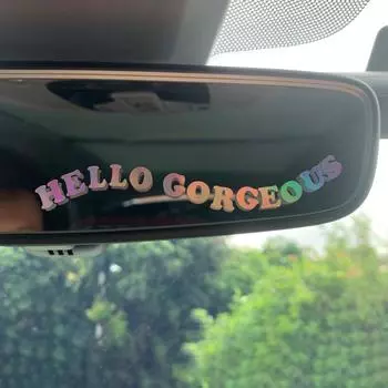1 шт. наклейка на зеркало автомобиля Hello Gorgeous Text Cute Vinyl Decals Auto Decoration Access Водонепроницаемая наклейка на зеркало автомобиля
