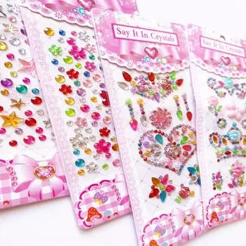 1 шт. наклейки, акриловый браслет, серия детских мультфильмов, сделай сам, наклейки с бриллиантами для мобильного телефона, трехмерные наклейки, креативные наклейки