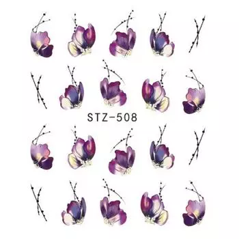 1 шт. наклейки для ногтей бабочка цветок переноса воды декаль ползунки для ногтей обертывания инструменты 8