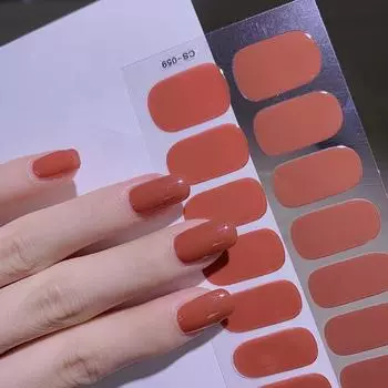 1 шт. наклейки для ногтей осенние и зимние однотонные наклейки для ногтей простые водонепроницаемые наклейки для ногтей полноцветные наклейки для нейл-арта 56