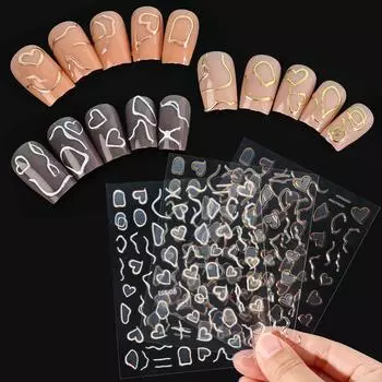 1 шт., наклейки для ногтей с лазерной любовью