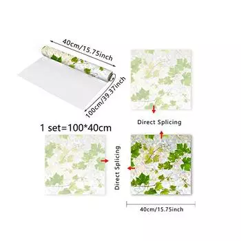 1 шт. наклейки для окон, неклеящаяся пленка для приватности окон, многоразовая морилка, элегантная анти-УФ-зеленая наклейка на стекло в виде кленовых листьев 40*100cm