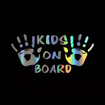 1 шт. наклейки на автомобиль ДЕТИ НА БОРТЕ с милыми наклейками в виде пальм, предупреждающие светоотражающие наклейки для автомобиля, блокирующие царапины, Декор, аксессуары для бампера и окна 17x8cm