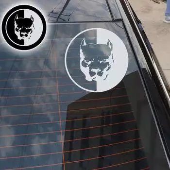 1 шт. Наклейки на автомобиль Pitbull Superhero Dog Универсальные светоотражающие наклейки для моделирования мотоциклов и автомобилей Водонепроницаемые наклейки 12*12 см чёрный