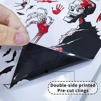 1 шт. наклейки на Хэллоуин, тыква, череп, монстр, домашняя окружающая среда, забавные атмосферные наклейки на окна, статические красные пятна крови other