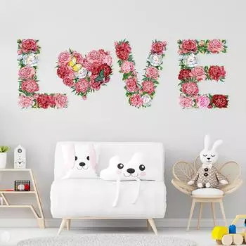 1 шт., наклейки на стену с английскими буквами, клейкие декоративные буквы, 3D DIY настенная палочка