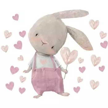 1 шт. наклейки на стену с изображением кролика и любви