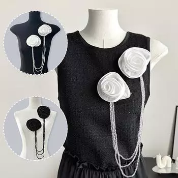 1 шт. наклейки нежные трехмерные повседневные наряды вышивка универсальный кристалл грудь цветок кисточка стиль