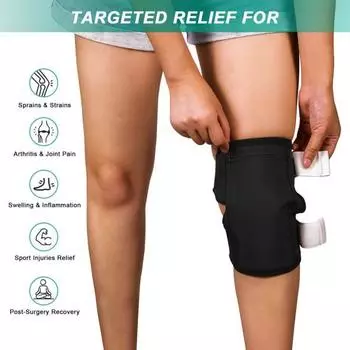 1 шт. наколенник с гелевым карманом, водонепроницаемая мягкая хлопковая подкладка, высокая эластичная лента, тепловая терапия, ледяной компресс, облегчение боли, касторовое масло, спортивная компрессия колена хаки