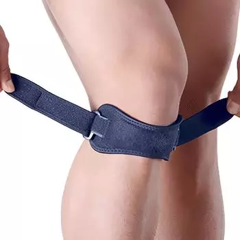 1 шт. наколенники для лечения боли в колене, наколенники с ремешком для поддержки колена, регулируемый стабилизирующий бандаж для сухожилия надколенника чёрный