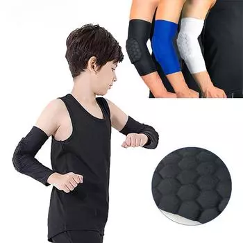 1 шт. налокотники для детей, молодежные сотовые компрессионные рукава, защитные накладки, спортивное защитное снаряжение для футбола, волейбола, велоспорта YS белый