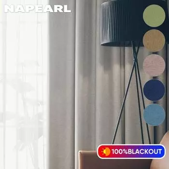 1 шт. NAPEARL 100% затемняющие однотонные льняные занавески для спальни, современные шторы кольцевого типа, занавески для гостиной, домашний декор W100cm x L130cm серый